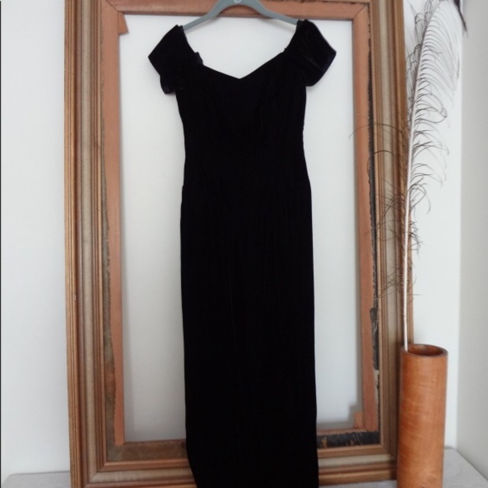 Bridal Originals Black Velvet Vintage Gown